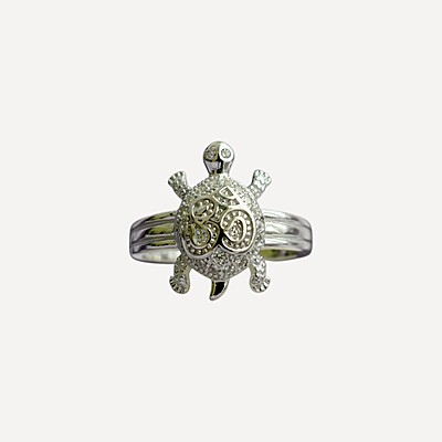 Tortoisie Silver Ring with OHM  Tortoisie Silver Ring with OHM